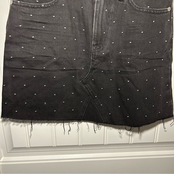 NWT Madewell Lunar Wash Metallic Dot Edition Rigid Denim A-Line Mini Skirt 25 - Picture 2 of 9